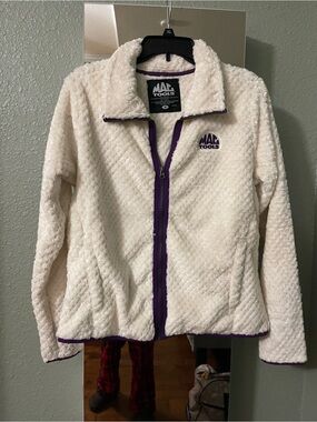 Mac Tools Cream Sherpa Jacket with Purple Trimy new